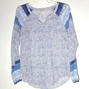 Lucky boho print blouse tunic top